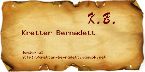 Kretter Bernadett névjegykártya