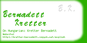 bernadett kretter business card